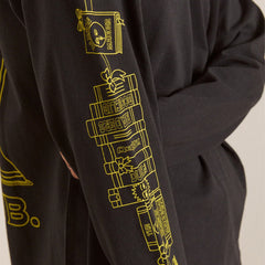 Damson Madder The Reader L/S Tee Charcoal - Parasol Store