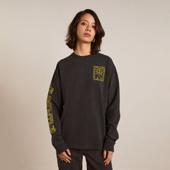 Damson Madder The Reader L/S Tee Charcoal - Parasol Store