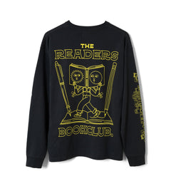 Damson Madder The Reader L/S Tee Charcoal - Parasol Store