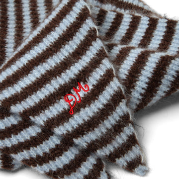 Damson Madder Tie Front Hood Blue / Choc Stripe