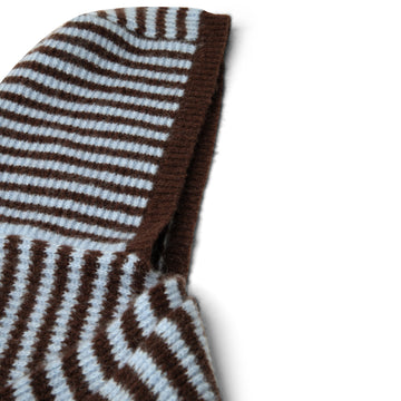 Damson Madder Tie Front Hood Blue / Choc Stripe