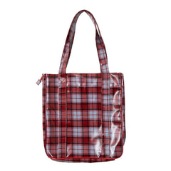 Damson Madder Tote Blue Fog Multi Check - Parasol Store