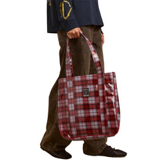 Damson Madder Tote Blue Fog Multi Check - Parasol Store