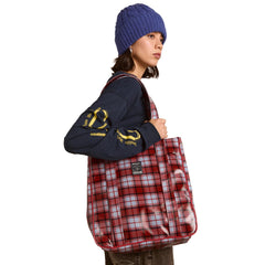 Damson Madder Tote Blue Fog Multi Check - Parasol Store