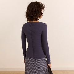 Damson Madder Trixie L/S Top Grey Blue