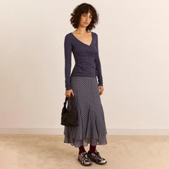 Damson Madder Trixie L/S Top Grey Blue