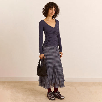 Damson Madder Trixie L/S Top Grey Blue