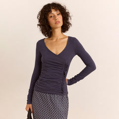 Damson Madder Trixie L/S Top Grey Blue