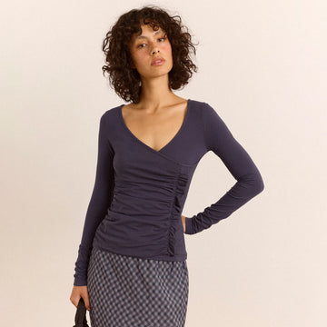 Damson Madder Trixie L/S Top Grey Blue