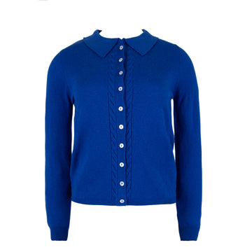 Damson Madder Voula Fine Gauge Cardigan Blue - Parasol Store
