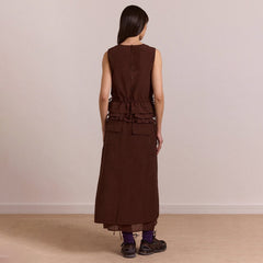 Damson Madder Womens Ailani Sheer Panel Blouse Choc