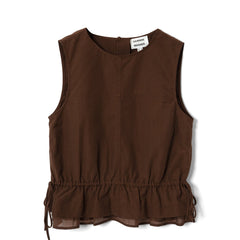 Damson Madder Womens Ailani Sheer Panel Blouse Choc