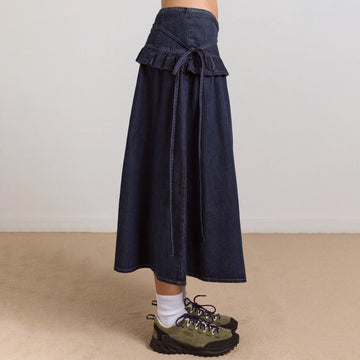 Damson Madder Womens Bellamie Skirt Dark Indigo - Parasol Store