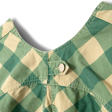 Damson Madder Womens Bridget Mini Dress Green Butter Gingham - Parasol Store