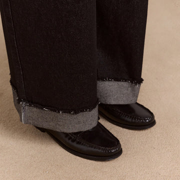 Damson Madder Womens Loose Fit Pascal Jeans Black Wash - Parasol Store