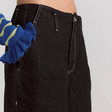 Damson Madder Womens Loose Fit Pascal Jeans Black Wash - Parasol Store