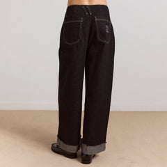 Damson Madder Womens Loose Fit Pascal Jeans Black Wash - Parasol Store