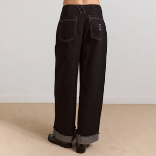 Damson Madder Womens Loose Fit Pascal Jeans Black Wash - Parasol Store