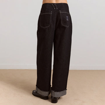 Damson Madder Womens Loose Fit Pascal Jeans Black Wash - Parasol Store