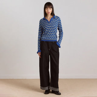 Damson Madder Womens Loose Fit Pascal Jeans Black Wash - Parasol Store