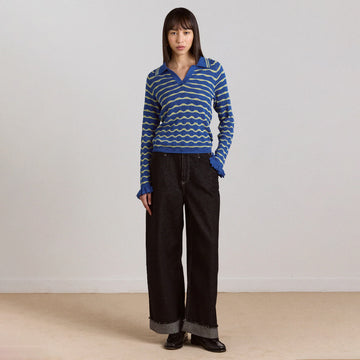 Damson Madder Womens Loose Fit Pascal Jeans Black Wash - Parasol Store