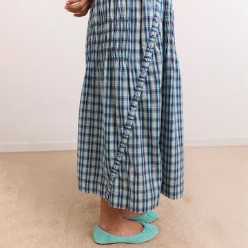 Damson Madder Womens Lyra Midi Dress Tomboy Check