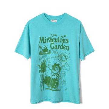 Damson Madder Womens Miraculous Garden Graphic Tee Aqua