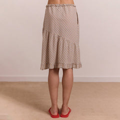 Damson Madder Womens Sigourney Ruffle Spiral Skirt Ginger Check