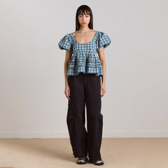 Damson Madder Womens Summer Joy Blouse Tomboy Check - Parasol Store