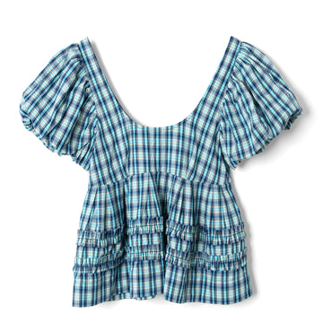 Damson Madder Womens Summer Joy Blouse Tomboy Check - Parasol Store