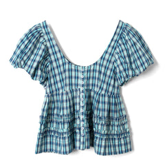Damson Madder Womens Summer Joy Blouse Tomboy Check - Parasol Store