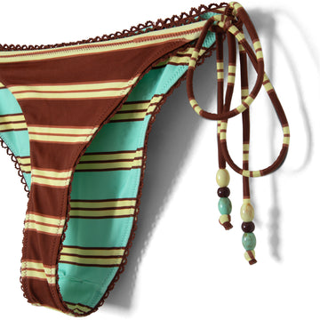 Damson Madder Womens Trudi Reversible Bikini Bottom Mix Stripe - Parasol Store