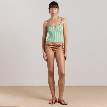 Damson Madder Womens Trudi Reversible Bikini Bottom Mix Stripe - Parasol Store