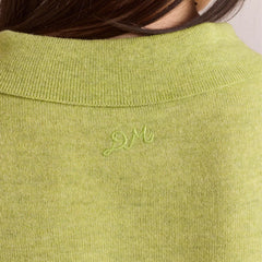 Damson Madder Womens Voula Wool And Cashmere Blend Cardigan Lime