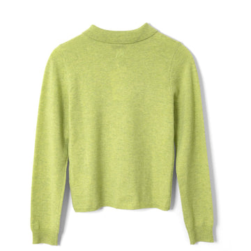 Damson Madder Womens Voula Wool And Cashmere Blend Cardigan Lime