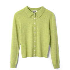 Damson Madder Womens Voula Wool And Cashmere Blend Cardigan Lime