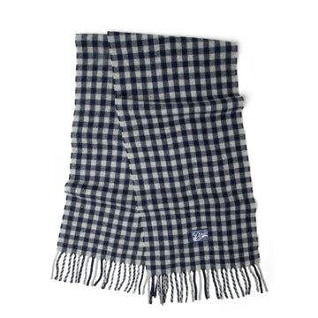 Damson Madder Wool Scarf Willow Gingham Multi