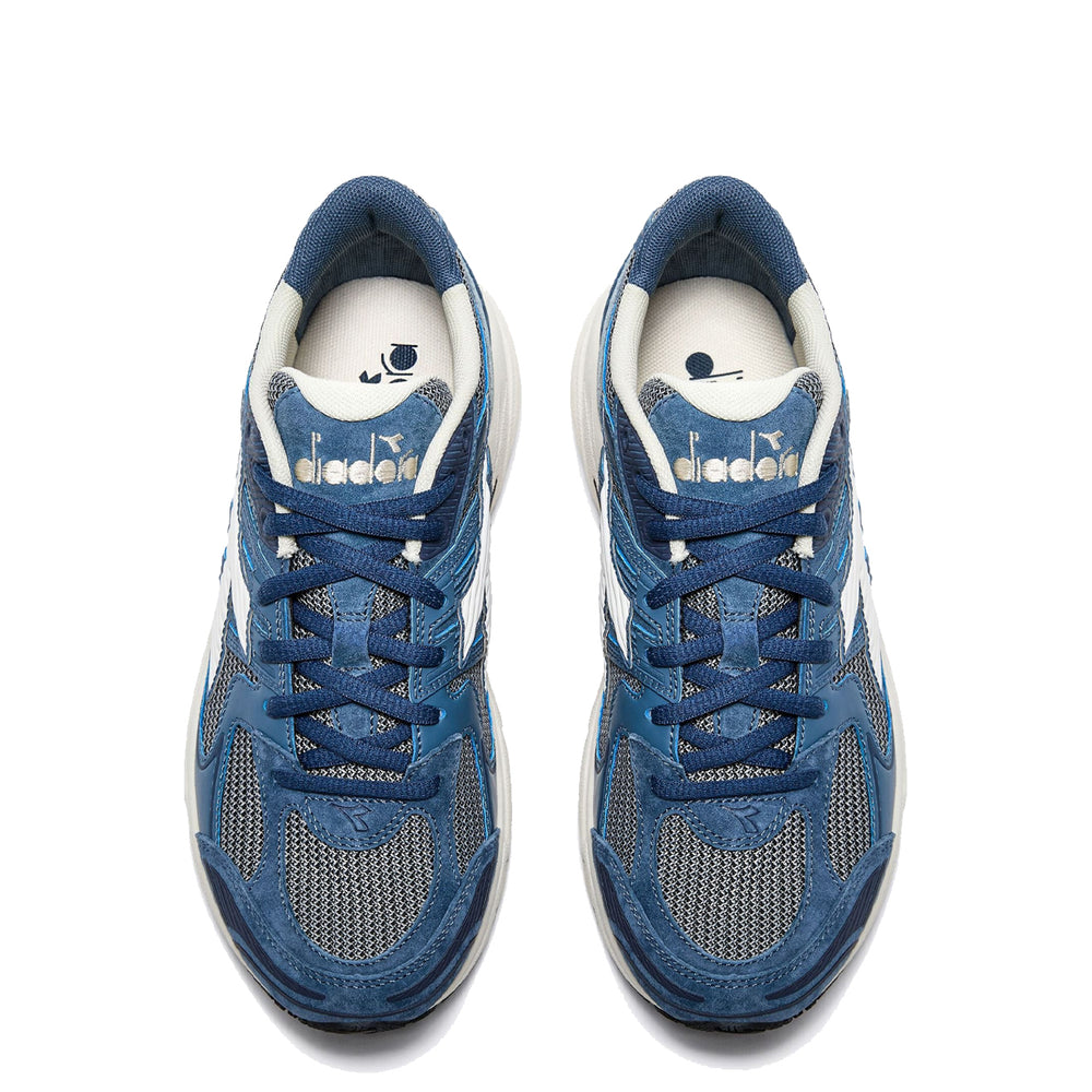 Diadora Mythos Star Pigskin Trainer Blue Dark Denim - Parasol Store