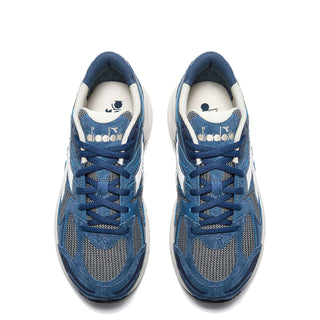 Diadora Mythos Star Pigskin Trainer Blue Dark Denim - Parasol Store