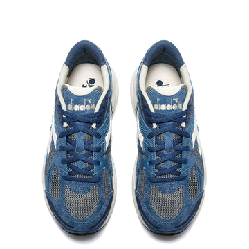 Diadora Mythos Star Pigskin Trainer Blue Dark Denim - Parasol Store