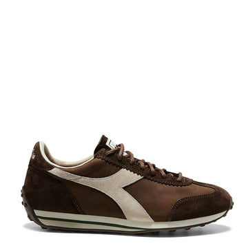 Diadora Rally Waxed Trainer Brown Chestnut