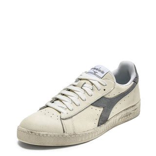 Diadora Womens Game L Low Waxed Suede Pop White / Ultimate Gray Diadora