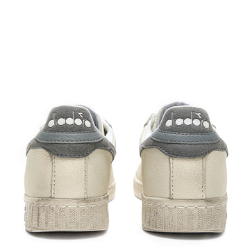 Diadora Womens Game L Low Waxed Suede Pop White / Ultimate Gray Diadora