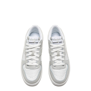 Diadora Womens Magic Basket Low Leather Trainer Dawn Blue / White Diadora