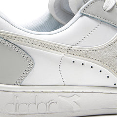Diadora Womens Magic Basket Low Leather Trainer Dawn Blue / White Diadora