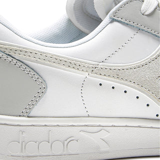 Diadora Womens Magic Basket Low Leather Trainer Dawn Blue / White Diadora