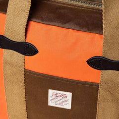 Filson Tin Cloth Tote Bag With Zipper Dark Tan / Flame Filson