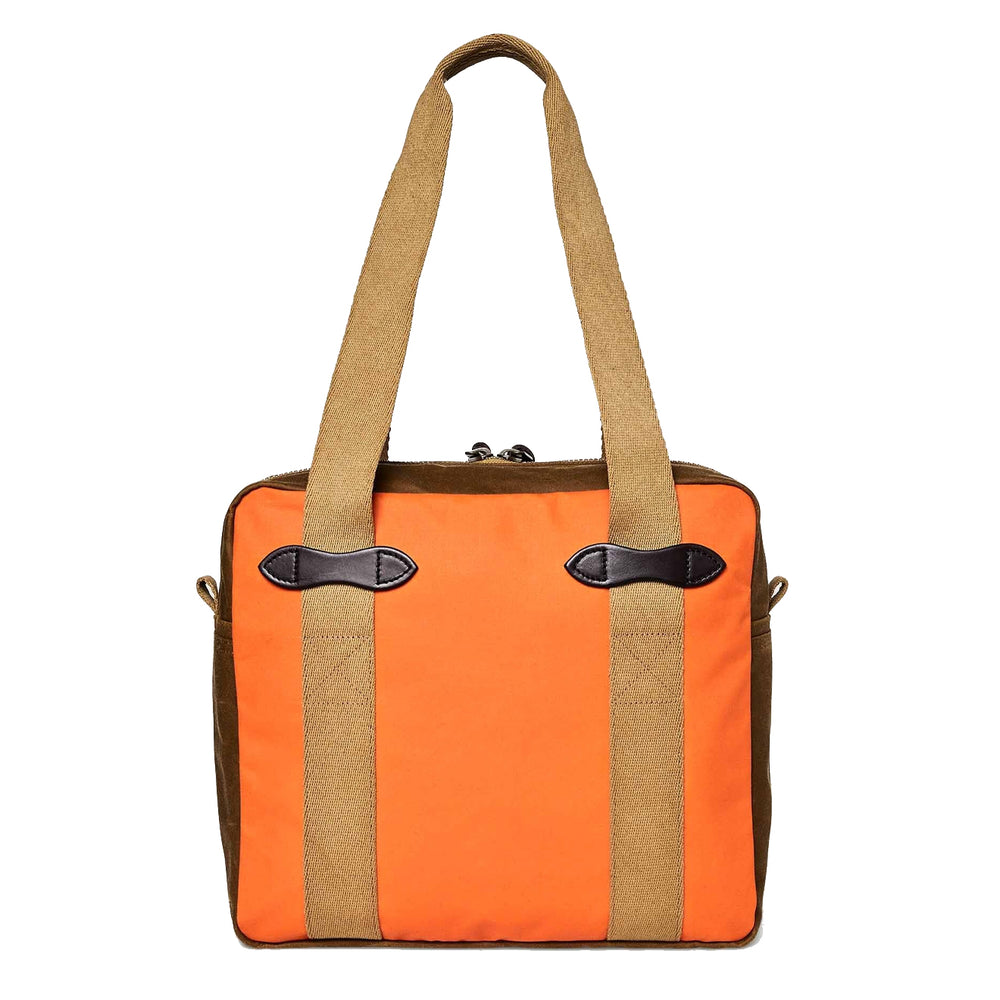 Filson Tin Cloth Tote Bag With Zipper Dark Tan / Flame Filson