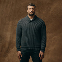 Filson Bristol Shawl Neck Sweater Gray Heather / Dark Charcoal - Parasol Store