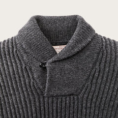Filson Bristol Shawl Neck Sweater Gray Heather / Dark Charcoal - Parasol Store